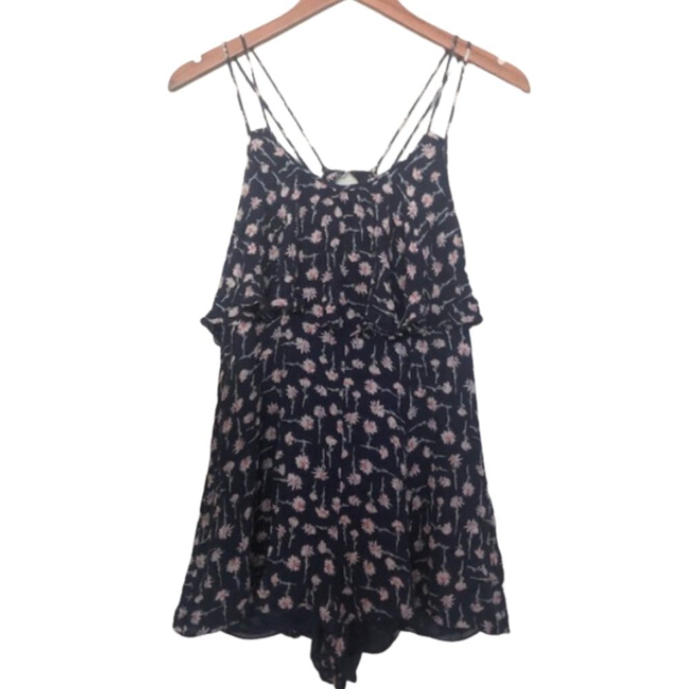 Urban Outfitters Kimchi Floral Blue Romper - Picture 2 of 5